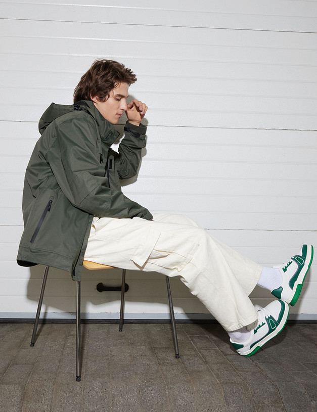 Бело-зеленые мужские кеды MASCOTTE 128-323621-0601/04 | ракурс 1