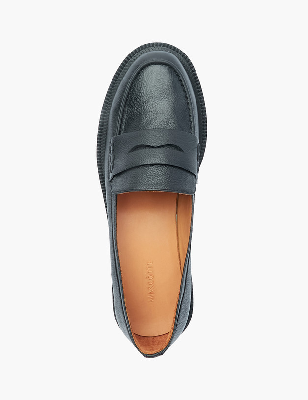 Черные женские лоферы на рифленой подошве MASCOTTE 58-2260311-3180M | ракурс 4