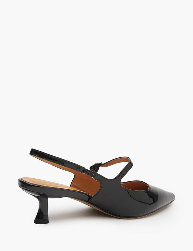 Черные лакированные женские слингбэки MASCOTTE 126-513611-0702 | ракурс 3