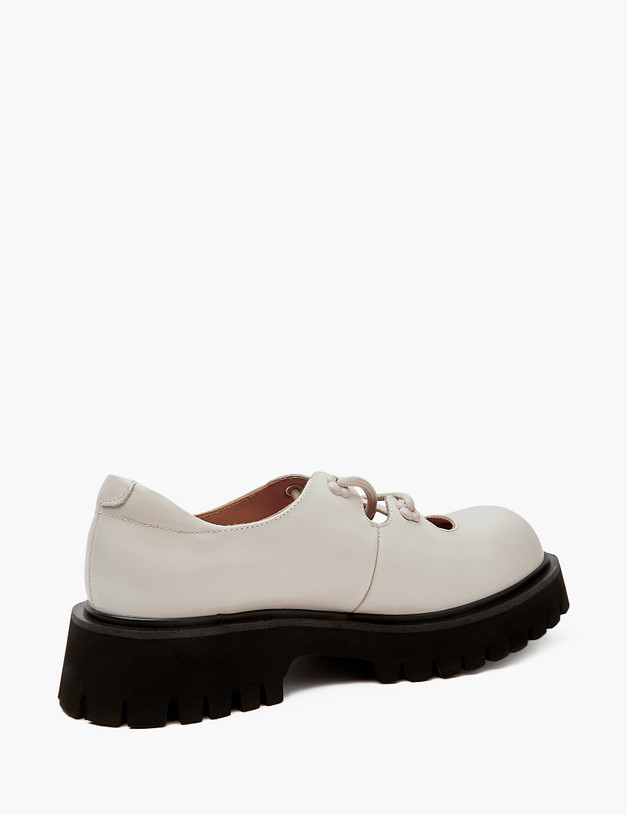 Молочные женские полуботинки из кожи MASCOTTE 58-412211-0101 | ракурс 3