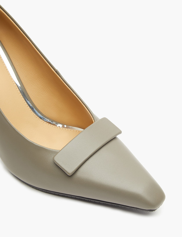 Серые женские туфли из кожи MASCOTTE 172-3202512-7152M | ракурс 6