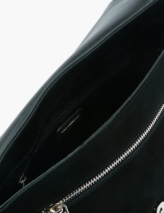 Черная женская сумка из велюра MASCOTTE 604-2238-0202 | ракурс 4 Черная женская сумка из велюра MASCOTTE 604-2238-0202 | ракурс 4