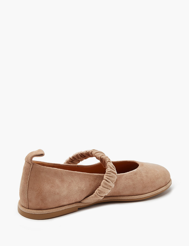 Бежевые женские велюровые балетки MASCOTTE 126-414812-3612M | ракурс 5 Бежевые женские велюровые балетки MASCOTTE 126-414812-3612M | ракурс 5