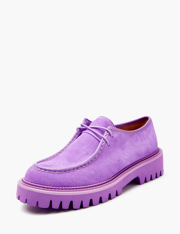 Фиолетовые женские велюровые полуботинки MASCOTTE 233-4124311-0207 | ракурс 2