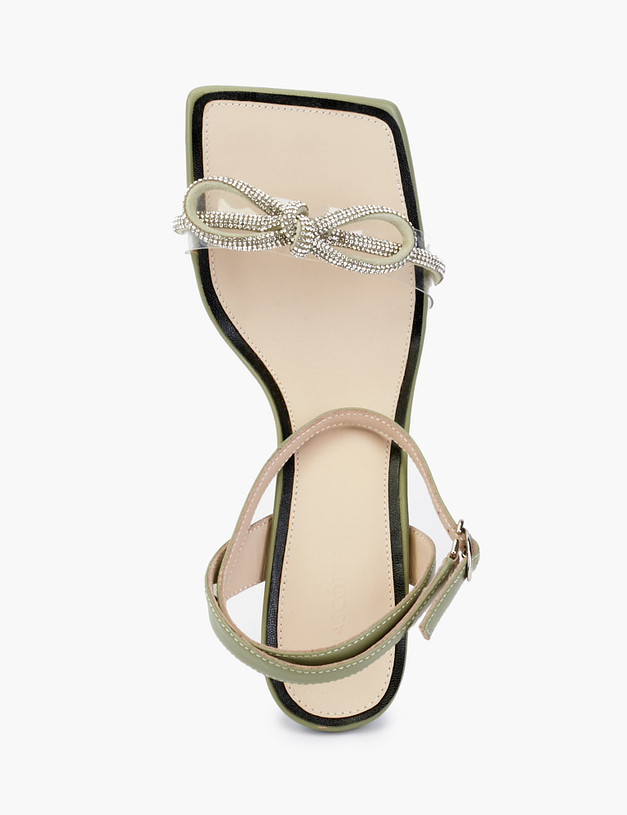 Зеленые женские босоножки с ремешком MASCOTTE 25-211311-0604 | ракурс 4 Зеленые женские босоножки с ремешком MASCOTTE 25-211311-0604 | ракурс 4