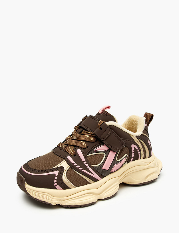 Коричневые кроссовки для девочек MASCOTTE 234-522821-0609 | ракурс 4