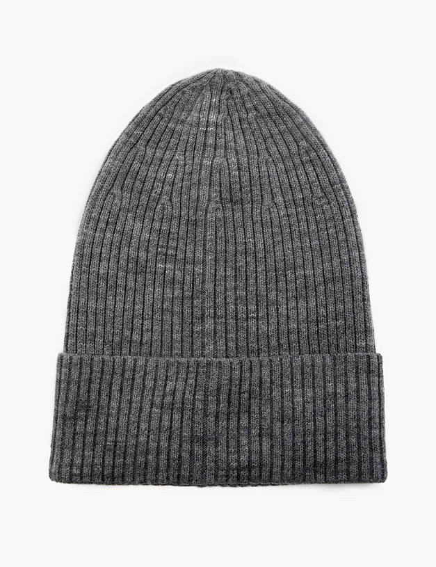 Серая женская шапка с отворотом MASCOTTE 784-2202-2410 | ракурс 2