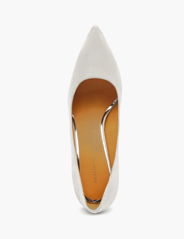 Серо-бежевые женские туфли из велюра MASCOTTE 172-210211-3633M | ракурс 4