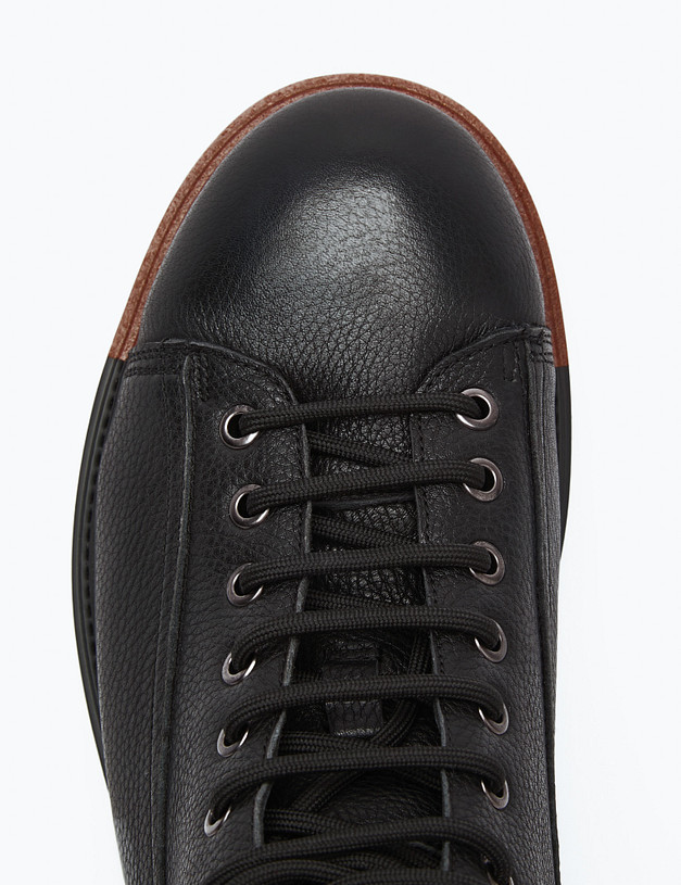 Черные мужские ботинки с акцентами MASCOTTE 175-220721-0102 | ракурс 5 Черные мужские ботинки с акцентами MASCOTTE 175-220721-0102 | ракурс 5