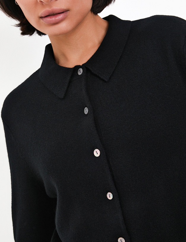 Черный женский кардиган из шерсти MASCOTTE 852-4224-502 | ракурс 4