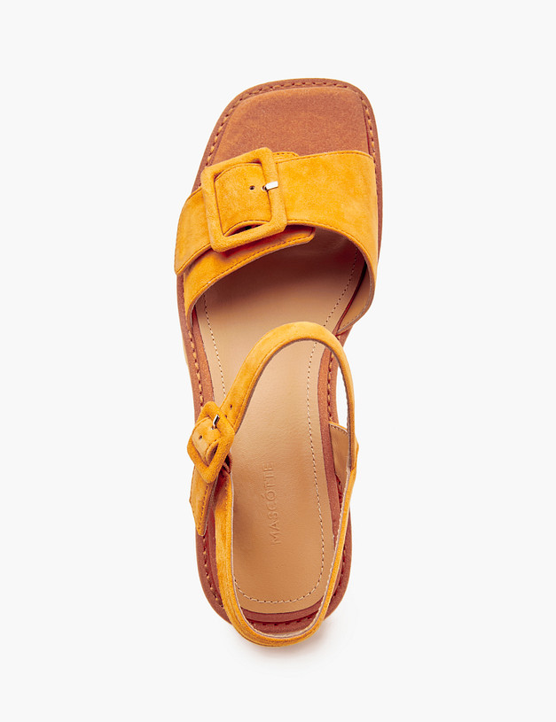 Оранжевые женские сандалии из велюра MASCOTTE 233-4123912-4641M | ракурс 6