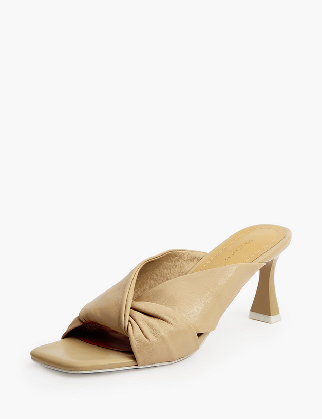 Бежевые кожаные женские сабо MASCOTTE 233-311811-0508 | ракурс 2