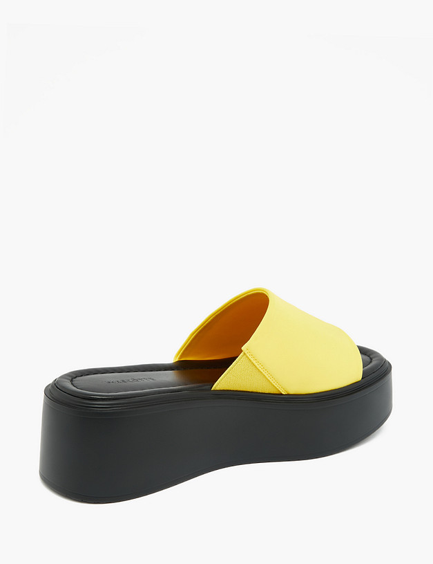 Желтые женские сабо на платформе MASCOTTE 233-3183723-2418 | ракурс 3 Желтые женские сабо на платформе MASCOTTE 233-3183723-2418 | ракурс 3