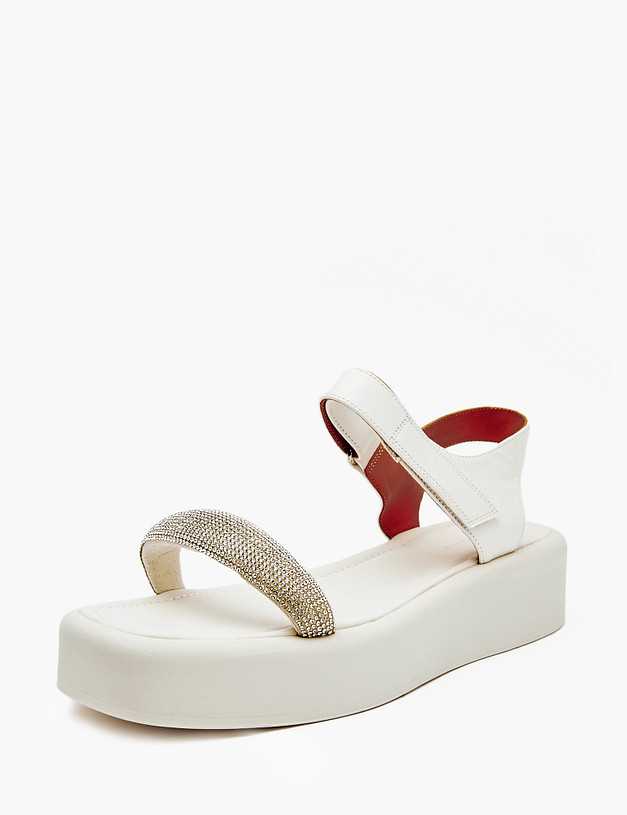 Белые женские сандалии на высокой подошве MASCOTTE 126-311513-3592M | ракурс 2