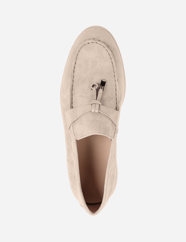 Бежевые велюровые женские лоферы MASCOTTE 11-110311-3618M | ракурс 5
