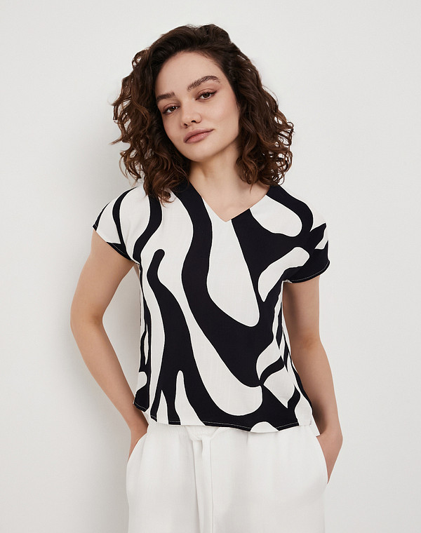 973-6112-2403 Блузка женская темн-синий, Mascotte