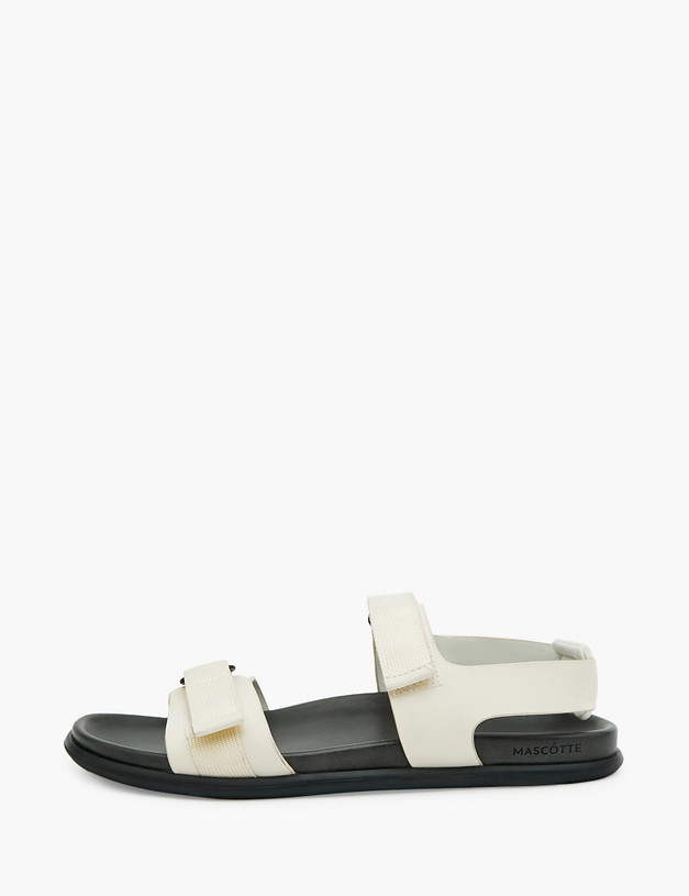 Молочные мужские сандалии MASCOTTE 128-313665-0101 | ракурс 2