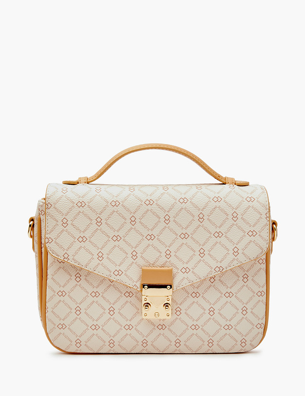 Белая женская сумка с фирменным принтом MASCOTTE 602-2205-601 | ракурс 2