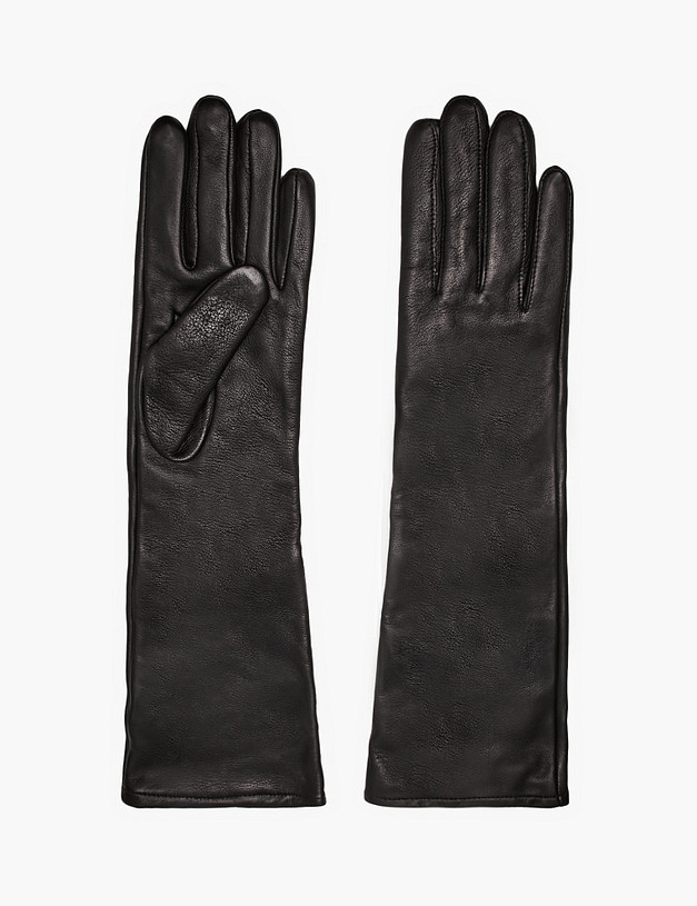 Черные женские перчатки из натуральной кожи MASCOTTE 707-5202-102 | ракурс 2