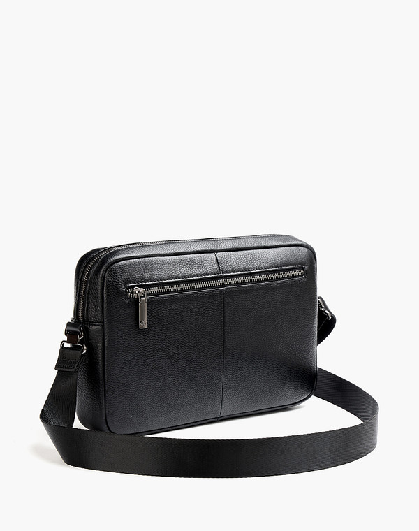 622-6116-102 Сумка мужская нат.кожа/текстиль черн, M, Mascotte