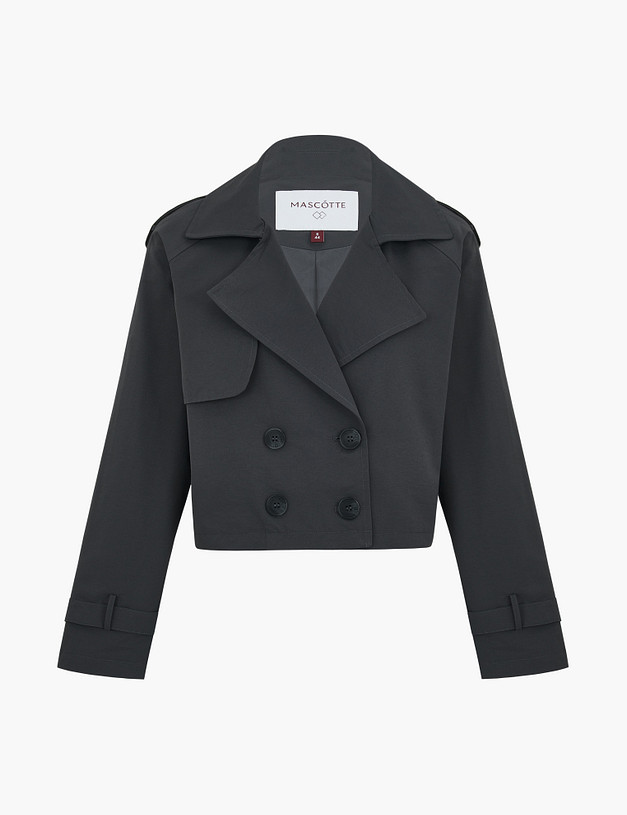 Графитовый женский укороченный тренч  MASCOTTE 874-5103-2610 | ракурс 7