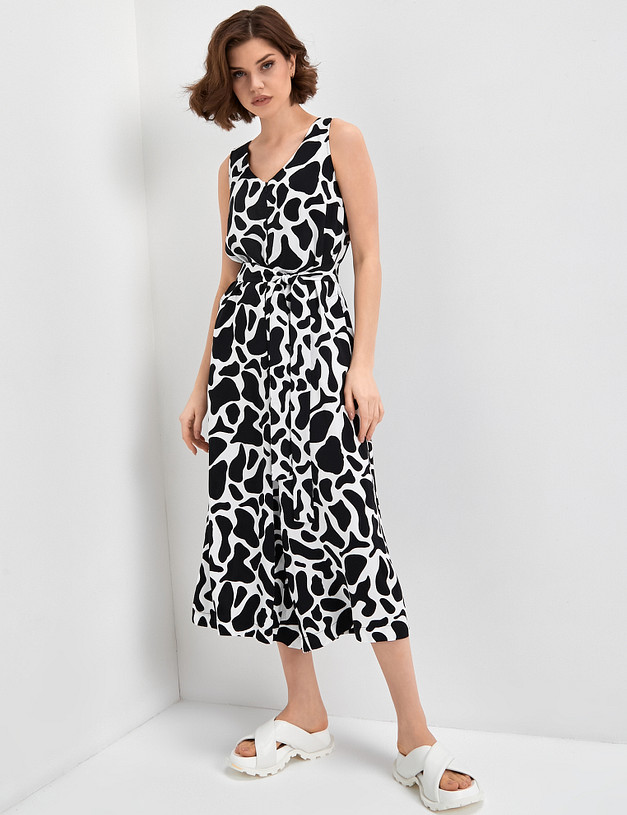 Женский летний комбинезон с принтом MASCOTTE 790-3103-2402 | ракурс 1