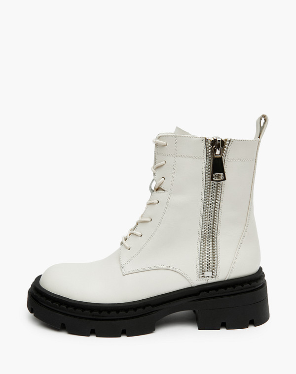 175-3202931-7115M Ботинки женские нат.кожа/мех-нат.кожа бел, Mascotte