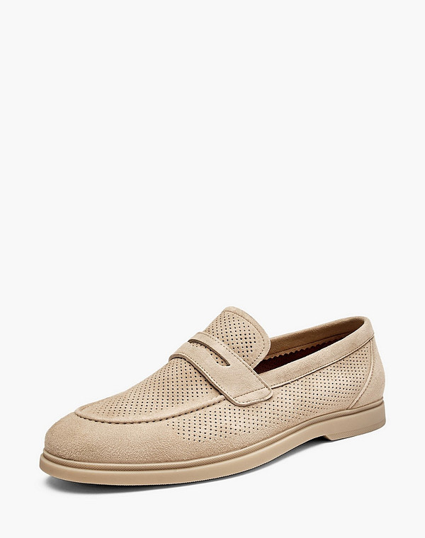 142-511121-0608 Полуботинки мужские велюр/текстиль-нат.кожа беж, Mascotte