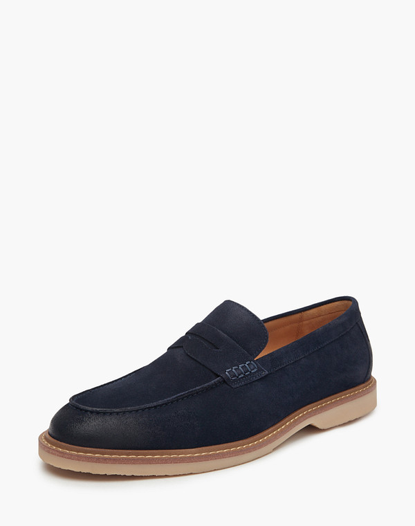 175-5130611-0203 Полуботинки мужские велюр/нат.кожа синий, Mascotte