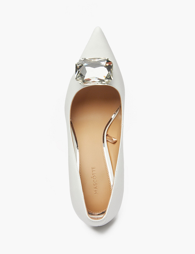 Белые женские туфли на шпильке MASCOTTE 172-5162512-3569M | ракурс 4