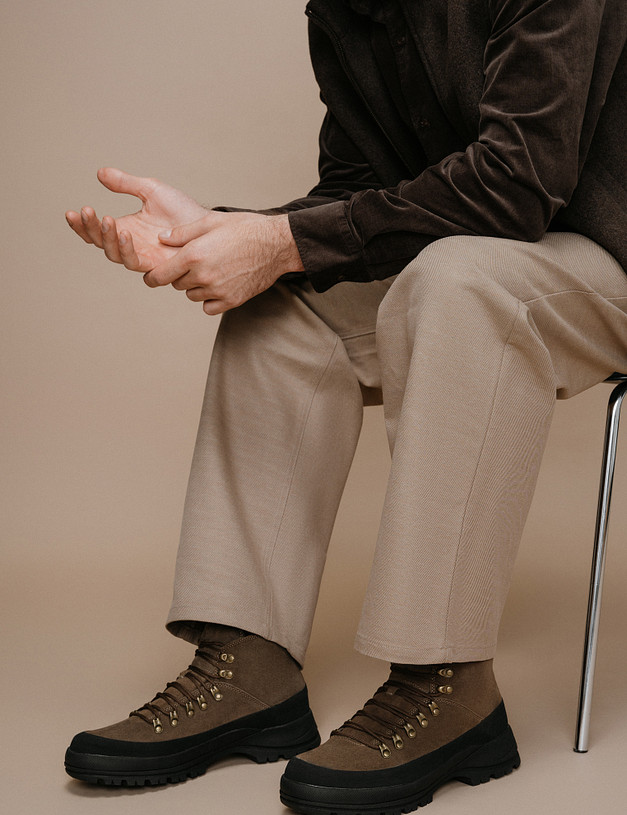 Мужские ботинки цвета хаки MASCOTTE 151-520221-0204 | ракурс 2