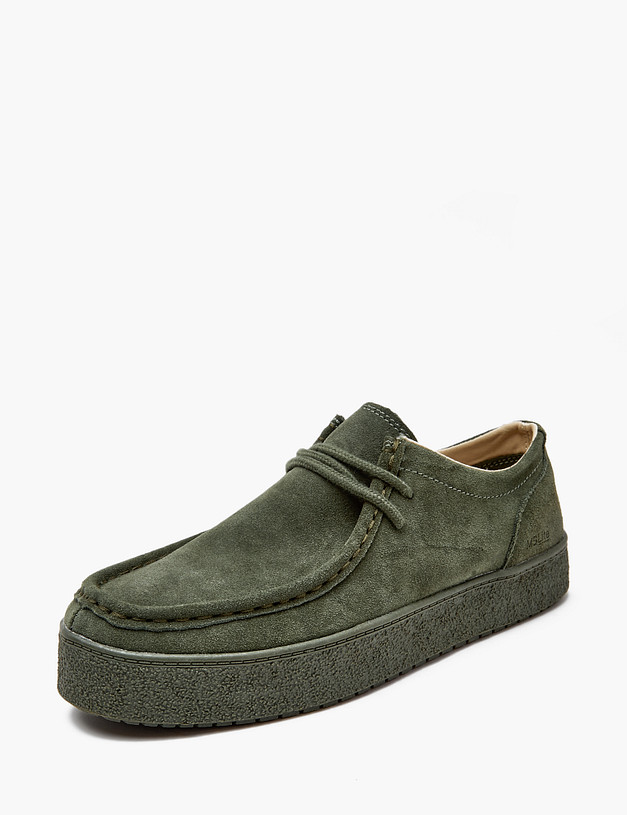 Зеленые женские полуботинки из велюра MASCOTTE 64-410122-0604 | ракурс 4