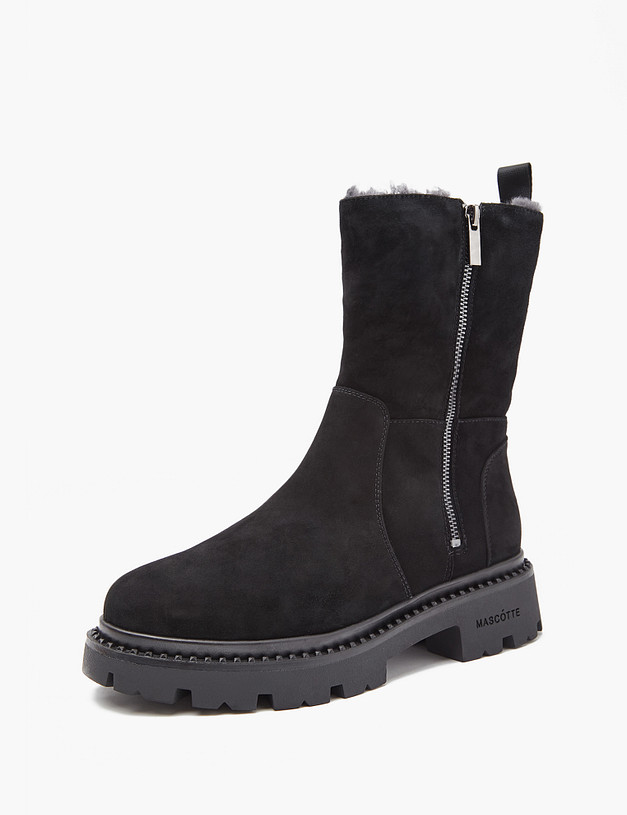 Черные женские зимние ботинки MASCOTTE 233-3201736-3605M | ракурс 2