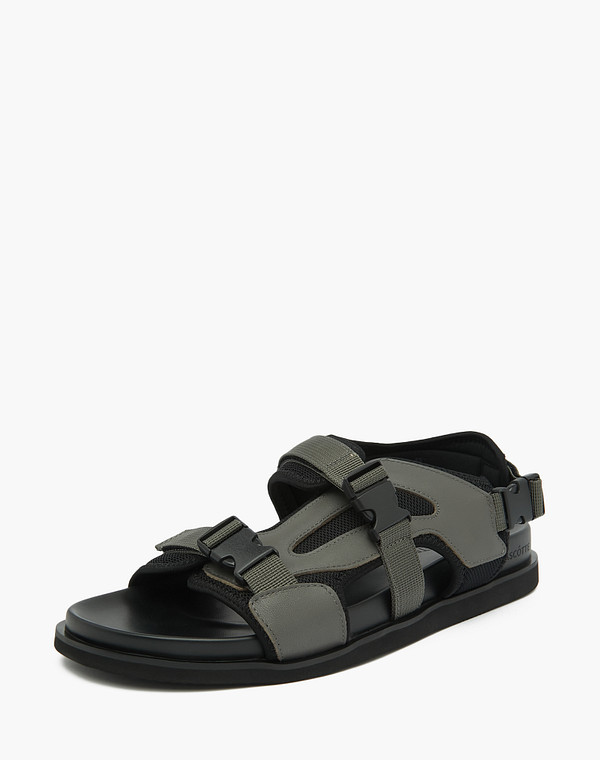 128-311326-0110 Туфли летние мужские нат.кожа-текстиль/текстиль серый, Mascotte