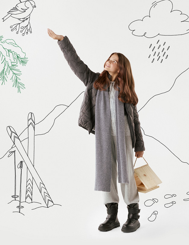 Черные зимние ботинки для девочек MASCOTTE 98-524751-0202 | ракурс 1