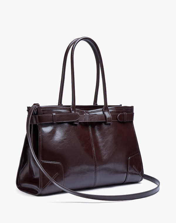 616-6110-609 Сумка женская кож.спилок/текстиль корич, L, Mascotte