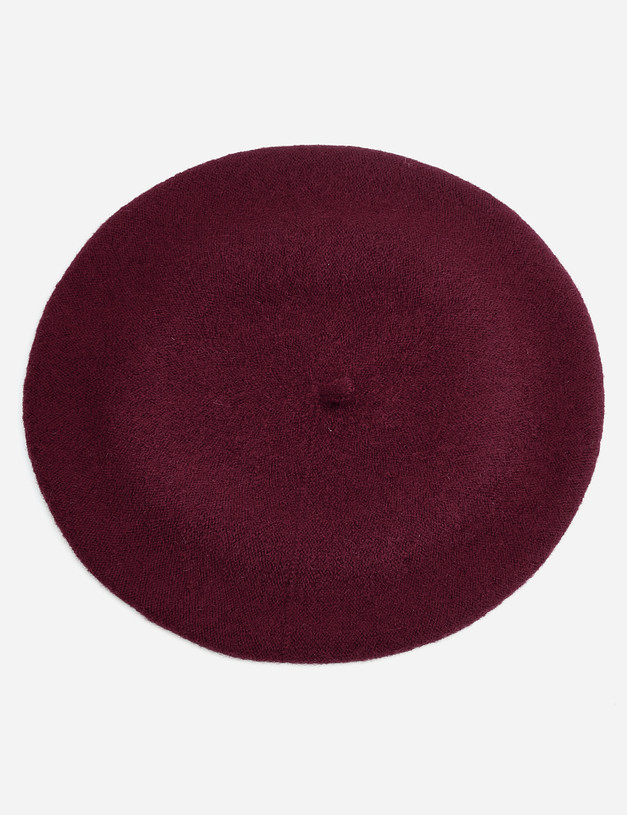Бордовый шерстяной женский берет MASCOTTE 781-9214-505 | ракурс 2