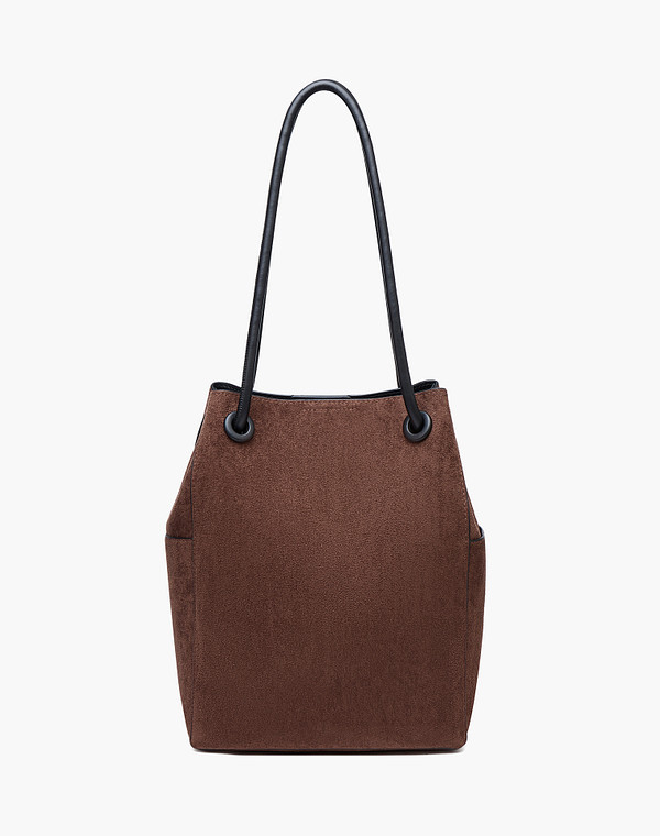 646-5206-2091 Сумка женская текстиль-и.кожа/и.кожа-текстиль корич-черн, M, Mascotte