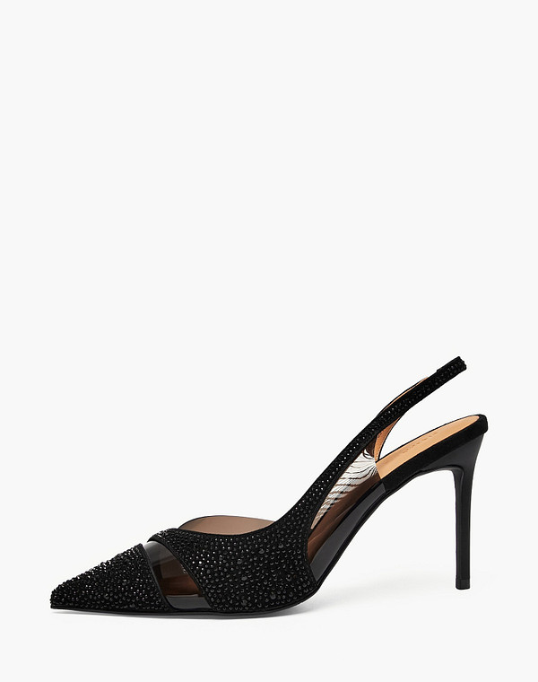 126-613911-0602 Туфли летние женские велюр-ПВХ/нат.кожа черн, Mascotte