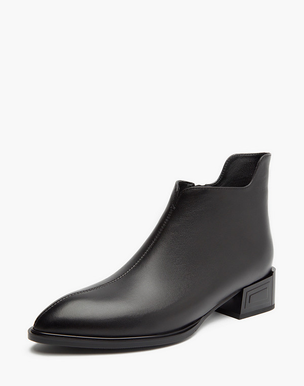 234-310121-0102 Ботинки женские нат.кожа/ворсин черн, Mascotte