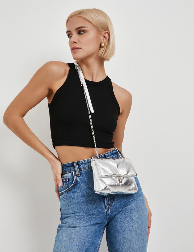 Серебристая женская сумка MASCOTTE 670-2102-616 | ракурс 1