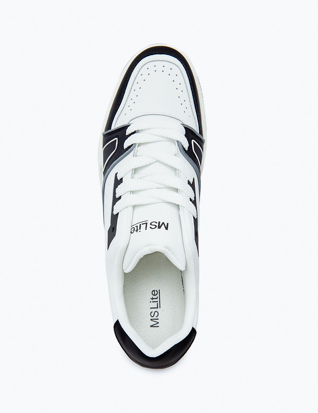 Черно-белые мужские кеды MASCOTTE 128-323621-0601/02 | ракурс 4