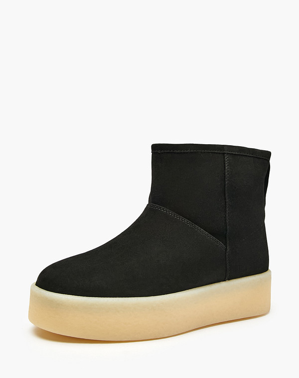 22-5280135-3605M Ботинки женские велюр/мех черн, Mascotte