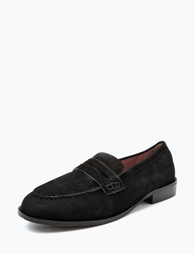 Черные велюровые женские лоферы MASCOTTE 233-413911-0602 | ракурс 2