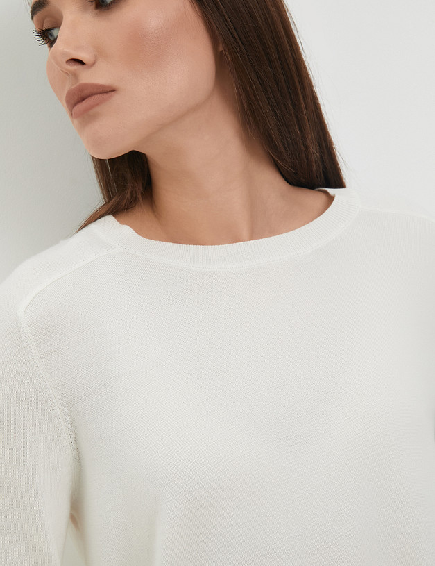 Молочный женский джемпер из шерсти мериноса MASCOTTE 852-3201-7501 | ракурс 3