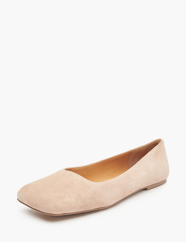 Бежевые женские велюровые балетки MASCOTTE 126-511411-3612M | ракурс 2 Бежевые женские велюровые балетки MASCOTTE 126-511411-3612M | ракурс 2