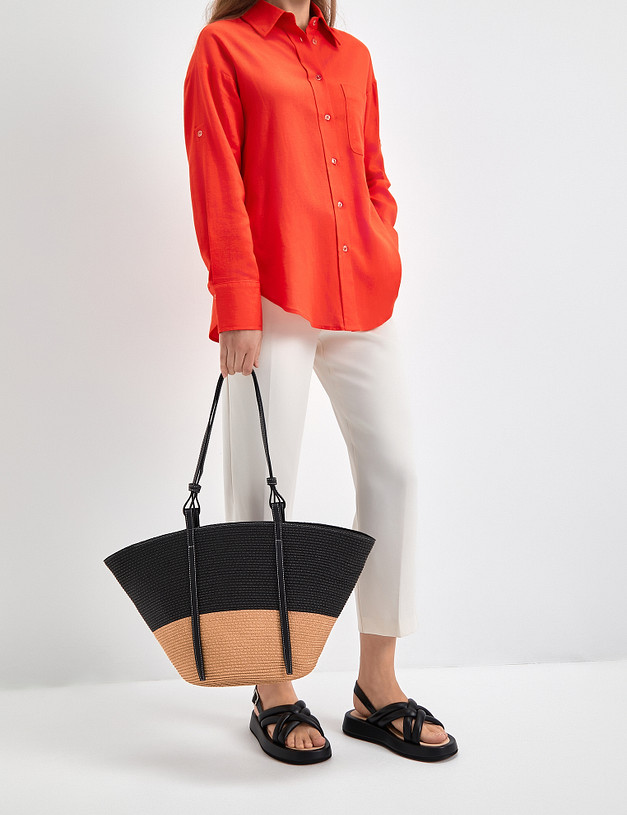 Черная плетеная женская сумка MASCOTTE 660-3123-202 | ракурс 1 Черная плетеная женская сумка MASCOTTE 660-3123-202 | ракурс 1