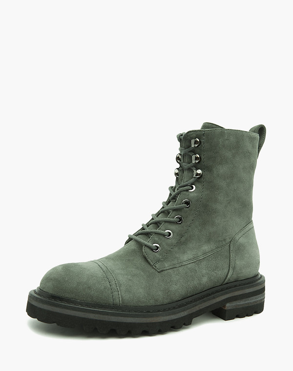 15-3205521-4606M Ботинки женские велюр/ворсин-нат.кожа зелен, Mascotte