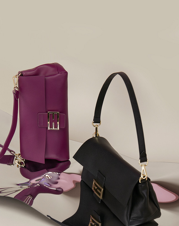 660-3212-107 Сумка женская нат.кожа-и.кожа/текстиль фиол, S, Mascotte