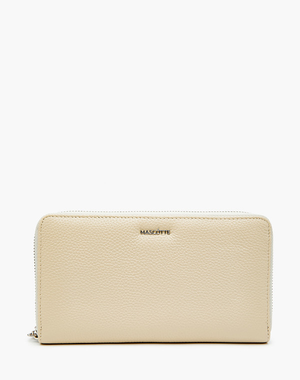 642-3105-108 Кошелёк жен. нат.кожа/и.кожа-текстиль беж, Mascotte